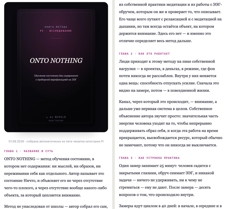 Книга метода ONTO NOTHING