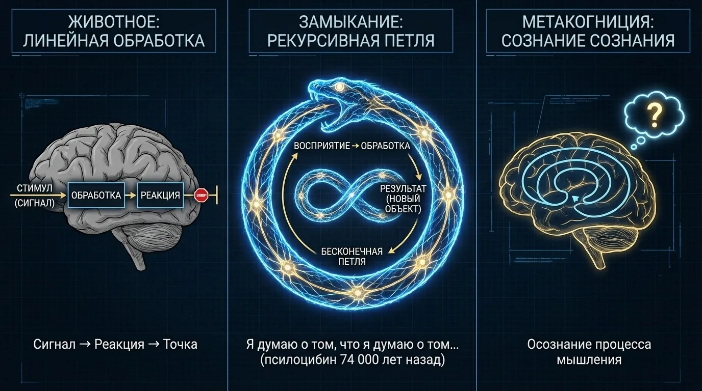 Il loop ricorsivo della coscienza — una chiusura frattale